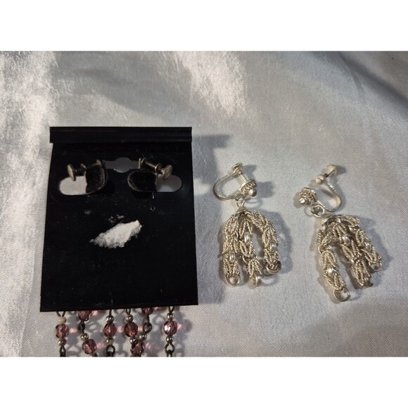 Vintage Lot Of 8 Pairs Of Screwback Earrings - Picture 11 of 11